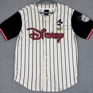 Mickey Mouse #28 Disney BoxLunch Exclusive Baseball Jersey Unisex Mens SM Stripe